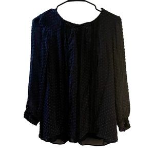 J. Crew Navy Swiss Dot Blouse Size 4